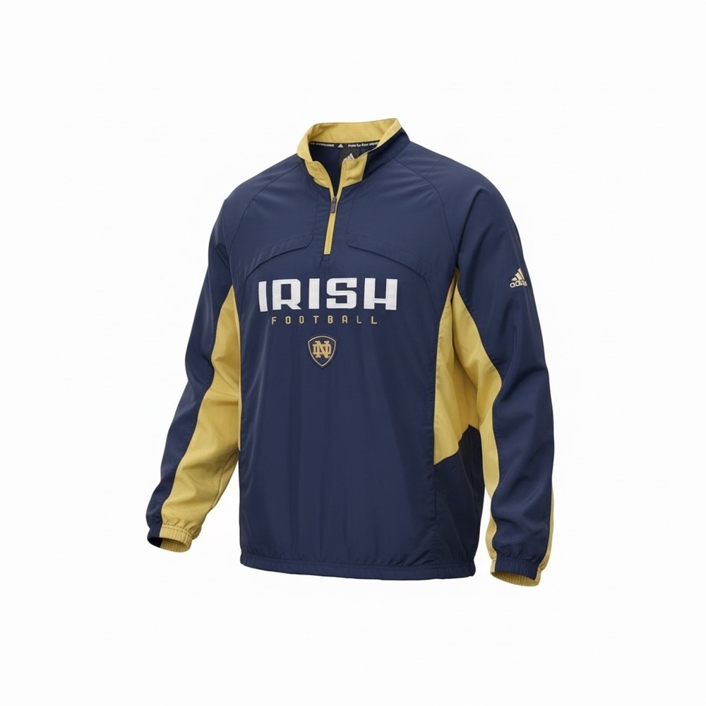 Adidas Notre Dame Fighting Irish Football Windbreaker Navy Gold Large 5886A 09